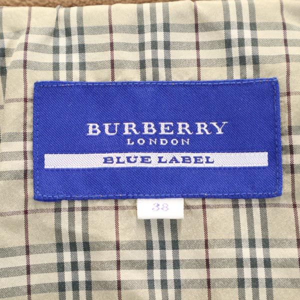バーバリーブルーレーベル 三陽商会 ダウンジャケット 38 ベージュ系 BURBERRY BLUE LABEL レディース
