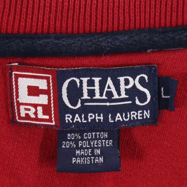CHAPS RALPH LAUREN チャップスラルフローレン 長袖 スウェット トレーナー L 赤 裏起毛 メンズ