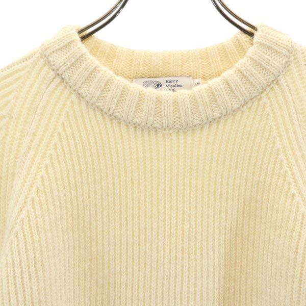 Kerry woollen mills ケリーウーレンミルズ イギリス製 長袖 ウール セーター 36 アイボリー ニット レディース