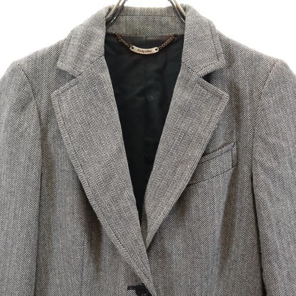 SEE BY CHLOE シーバイクロエ ウールブレンド 長袖 テーラードジャケット USA4 グレー系 ヘリンボーン レディース