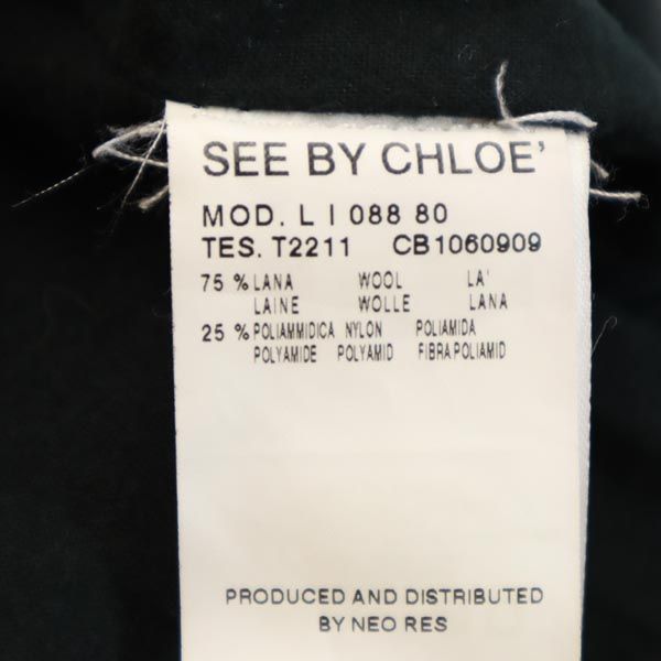 SEE BY CHLOE シーバイクロエ ウールブレンド 長袖 テーラードジャケット USA4 グレー系 ヘリンボーン レディース
