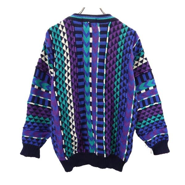 BOLT ボルト 総柄 長袖 セーター M ブルー系 ニット メンズ