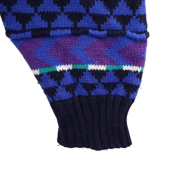 BOLT ボルト 総柄 長袖 セーター M ブルー系 ニット メンズ