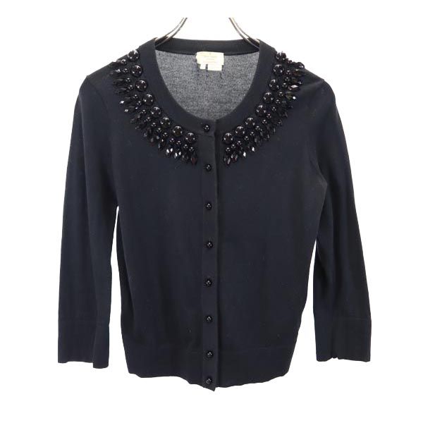 Kate Spade ケイトスペード 長袖 コットン ニット カーディガン XS 黒 レディース