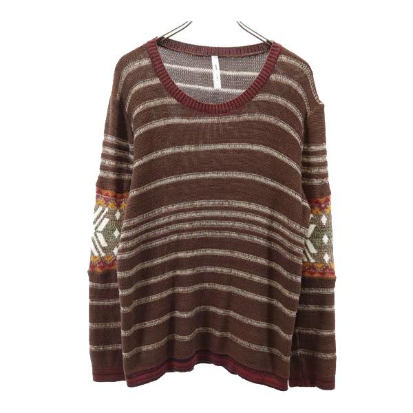 glamb グラム 総柄 長袖 セーター 3 ブラウン系 ニット メンズ