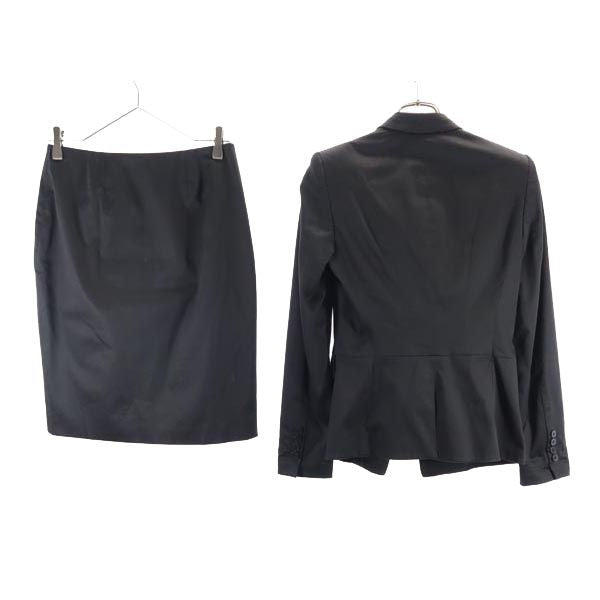 HUGO BOSS ヒューゴボス スカートスーツ 上下 セットアップ US 0／4 ブラック テーパードジャケット レディース