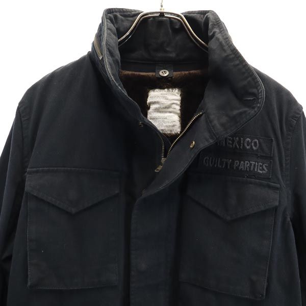 WACKO MARIA ワコマリア 日本製 バック 刺繍 ボアファーライナー付き ミリタリージャケット M ブラック系 メンズ