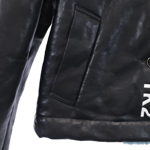 atmos アトモス Takatsuki Kanako コラボ 裏ボア フェイク レザージャケット M ブラック×ブルー TK2 レディース