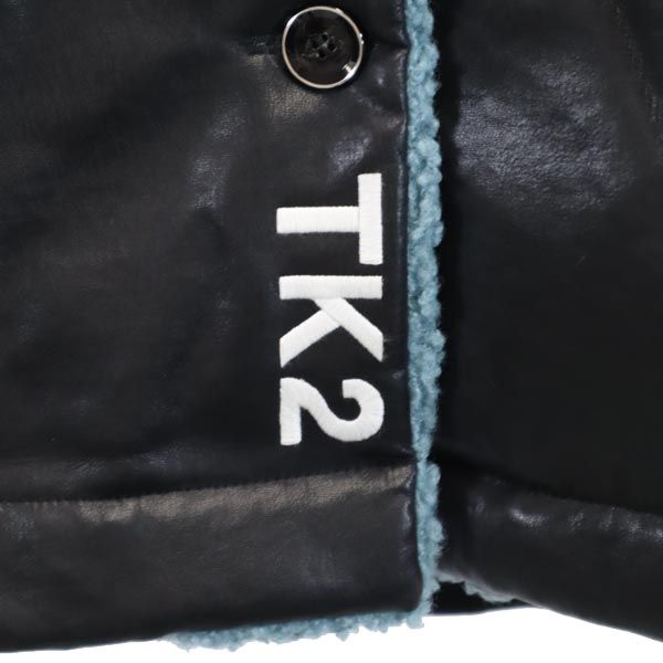 atmos アトモス Takatsuki Kanako コラボ 裏ボア フェイク レザージャケット M ブラック×ブルー TK2 レディース