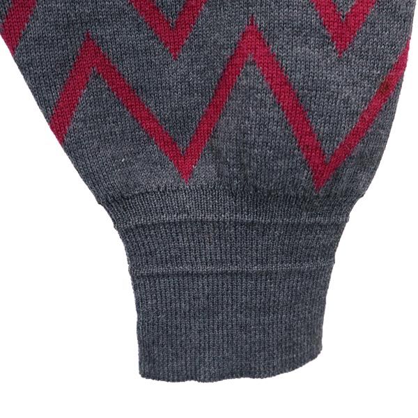 Gianni Versace ジャンニヴェルサーチ イタリア製 ウール 総柄 長袖 セーター 50 レッド系 ニット メンズ