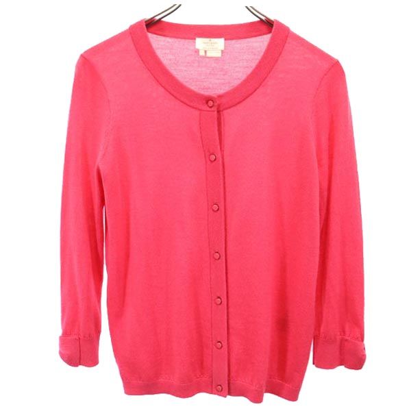 Kate Spade ケイトスペード 7分袖 ニット カーディガン S ピンク レディース