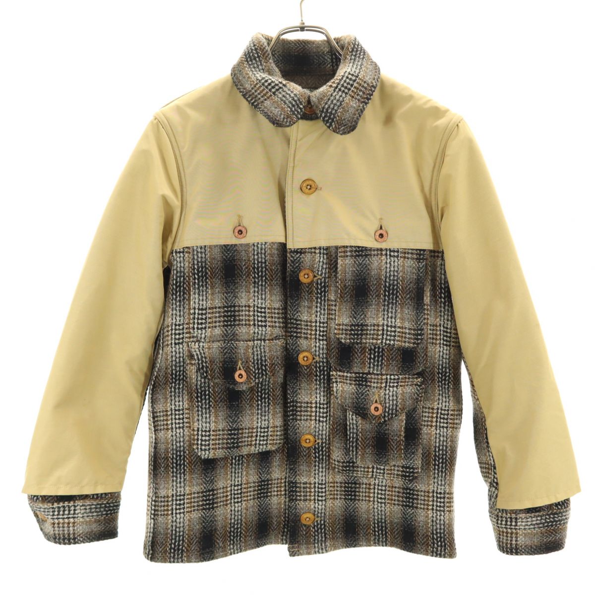 WASTE(TWICE) ウェストトゥワイス 60/40 ロクヨンクロス ツイード ハンティングジャケット 1 ベージュ メンズ