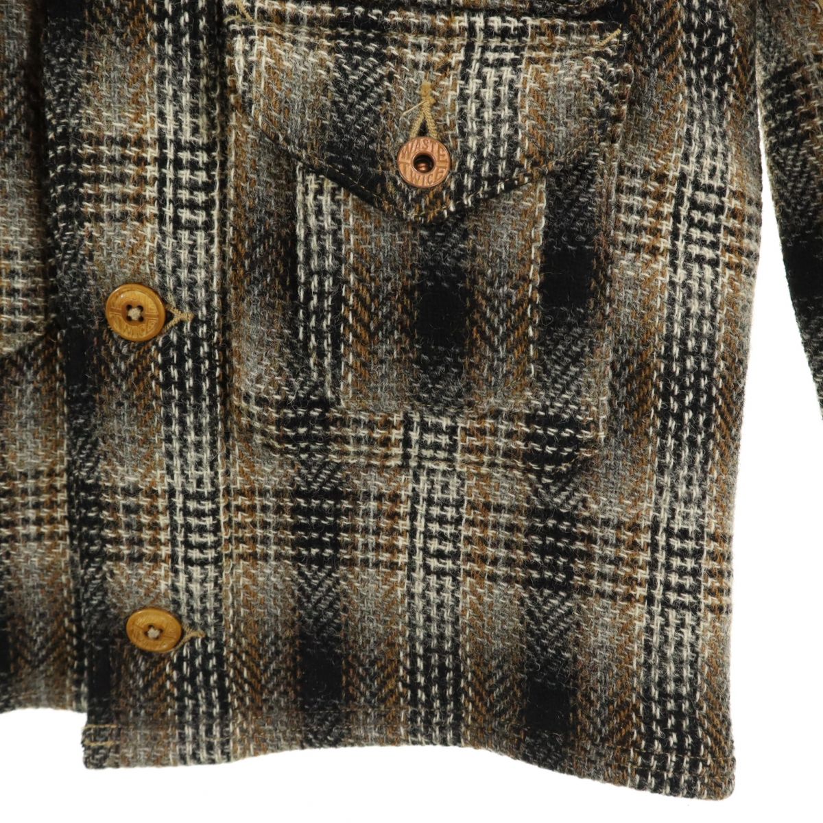 WASTE(TWICE) ウェストトゥワイス 60/40 ロクヨンクロス ツイード ハンティングジャケット 1 ベージュ メンズ