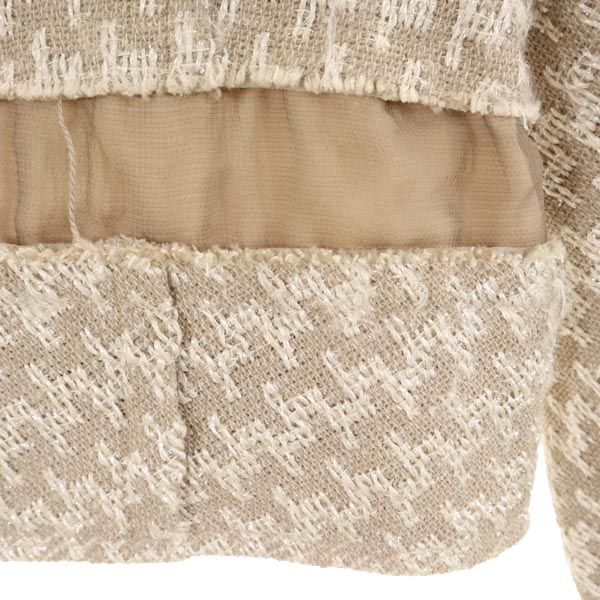 MARNI マルニ イタリア製 リネンブレンド ノーカラージャケット 42 グレージュ系 レディース