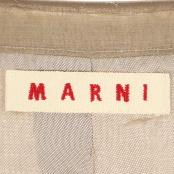 マルニ イタリア製 リネンブレンド ノーカラージャケット 42 グレージュ系 MARNI レディース