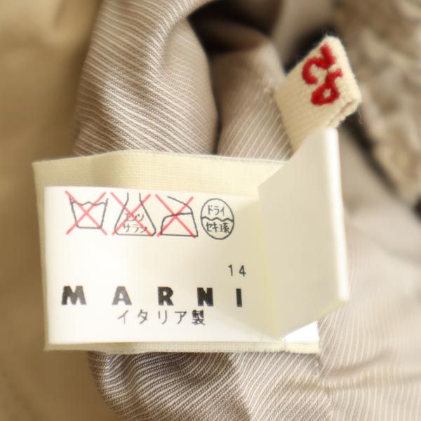 MARNI マルニ イタリア製 リネンブレンド ノーカラージャケット 42 グレージュ系 レディース