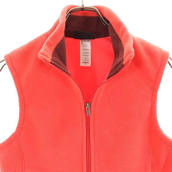 patagonia パタゴニア アウトドア フリース ベスト S 朱色 レディース