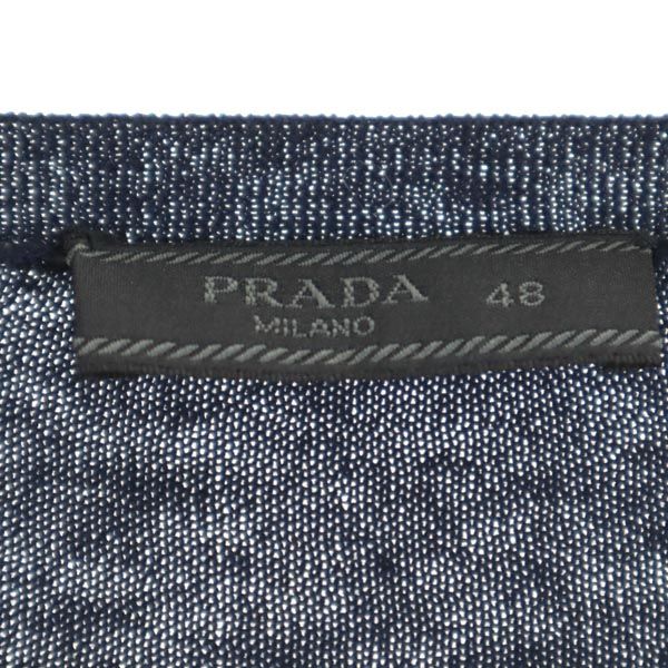 プラダ 長袖 カシミヤブレンド セーター 48 ネイビー PRADA ニット メンズ