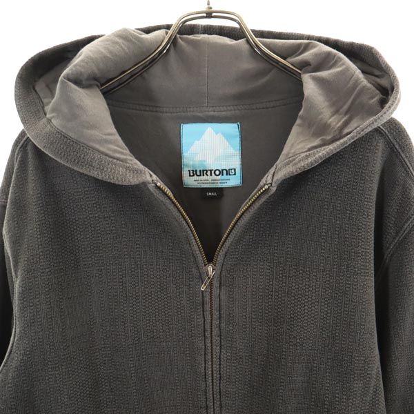 バートン スノーボード 長袖 スウェット ジップパーカー S グレー×グリーン BURTON メンズ