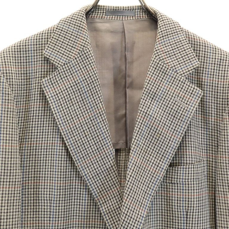 Burberrys バーバリーズ 三陽商会 日本製 チェック柄 リネンブレンド ウール テーラードジャケット 100-90-180 AB7 グレー系 メンズ