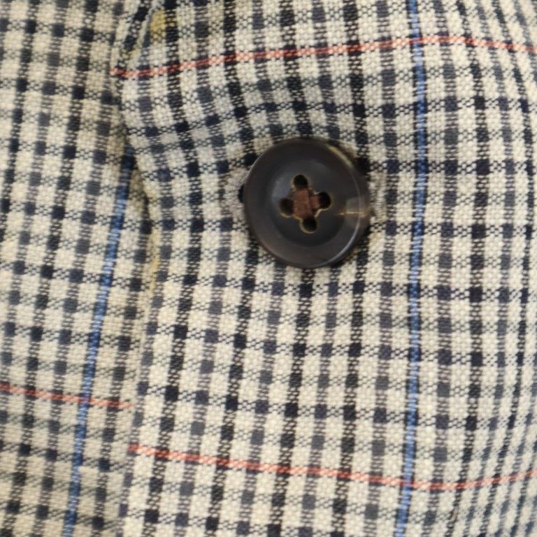 Burberrys バーバリーズ 三陽商会 日本製 チェック柄 リネンブレンド ウール テーラードジャケット 100-90-180 AB7 グレー系 メンズ