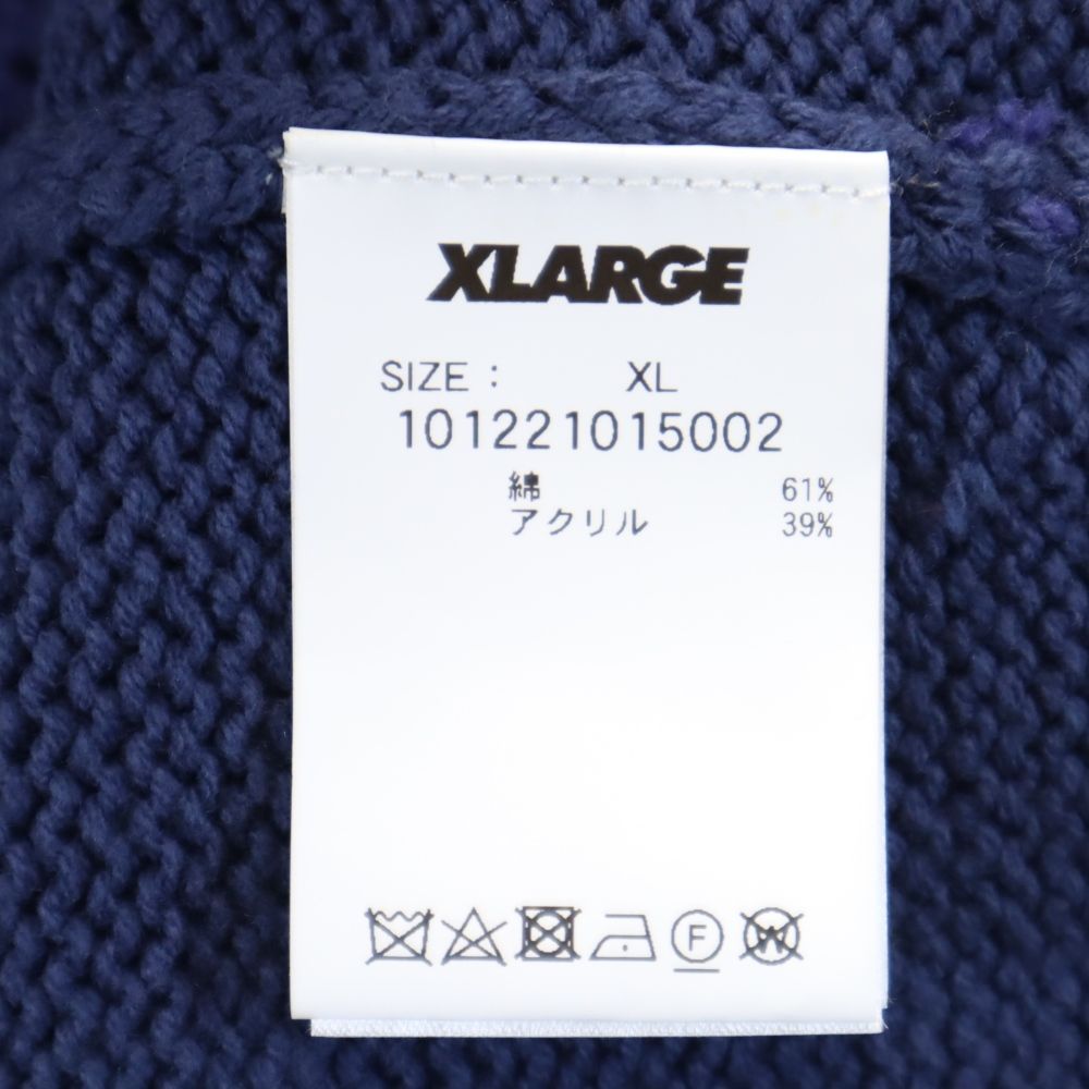 XLARGE エクストララージ ニット Vネック ベスト XL ネイビー系 メンズ