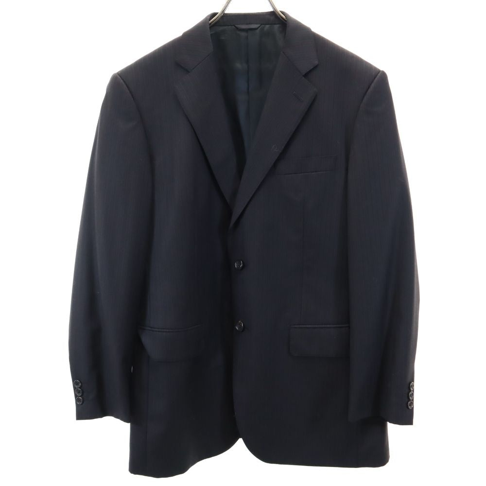 Durban ダーバン ウール ストライプ テーラードジャケット 98AB6 ブラック系 日本製 メンズ