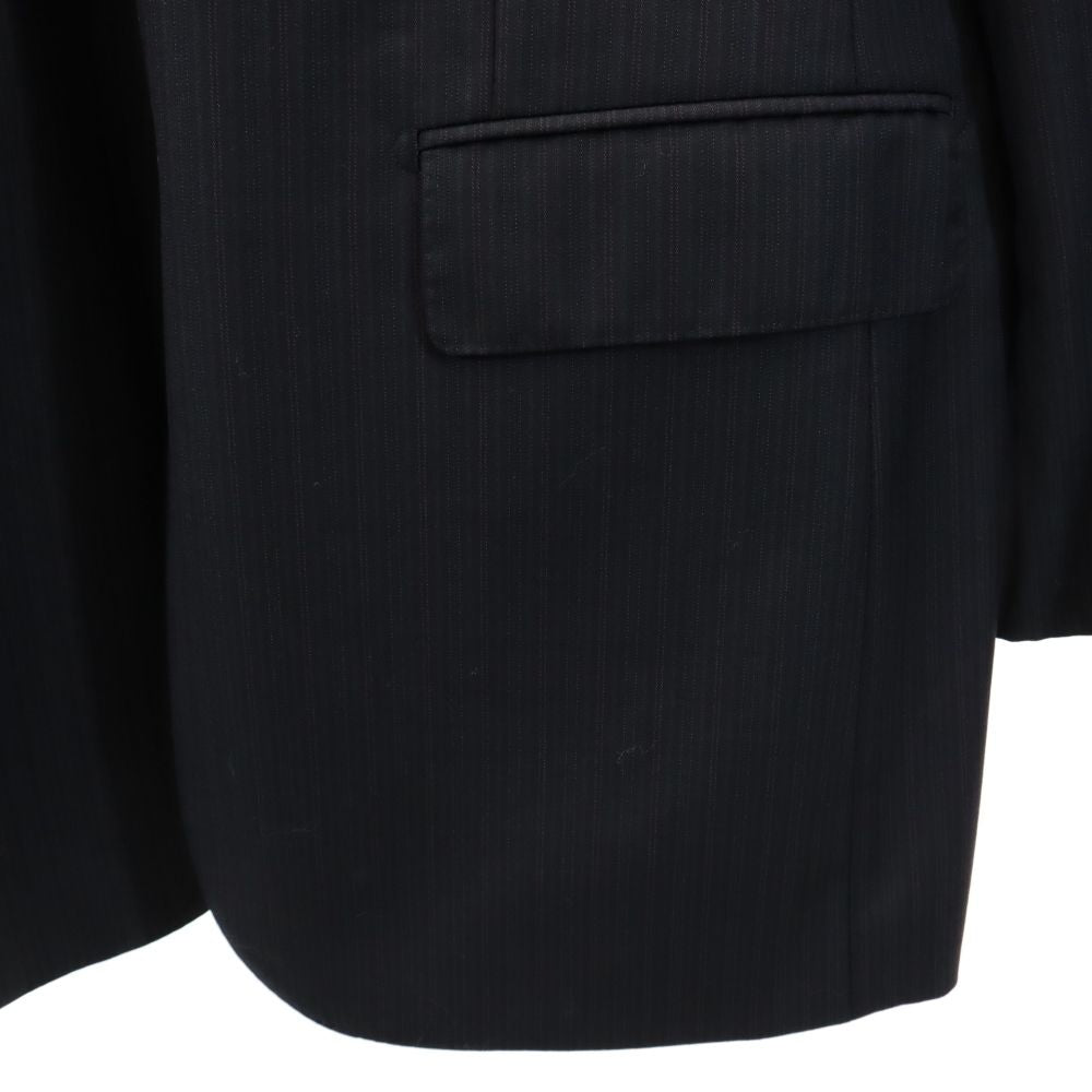 Durban ダーバン ウール ストライプ テーラードジャケット 98AB6 ブラック系 日本製 メンズ