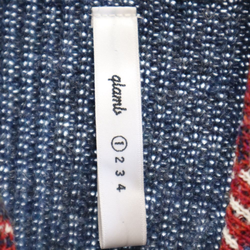 glamb グラム 長袖 ウールニット カーディガン 1 ブルー系 日本製 メンズ