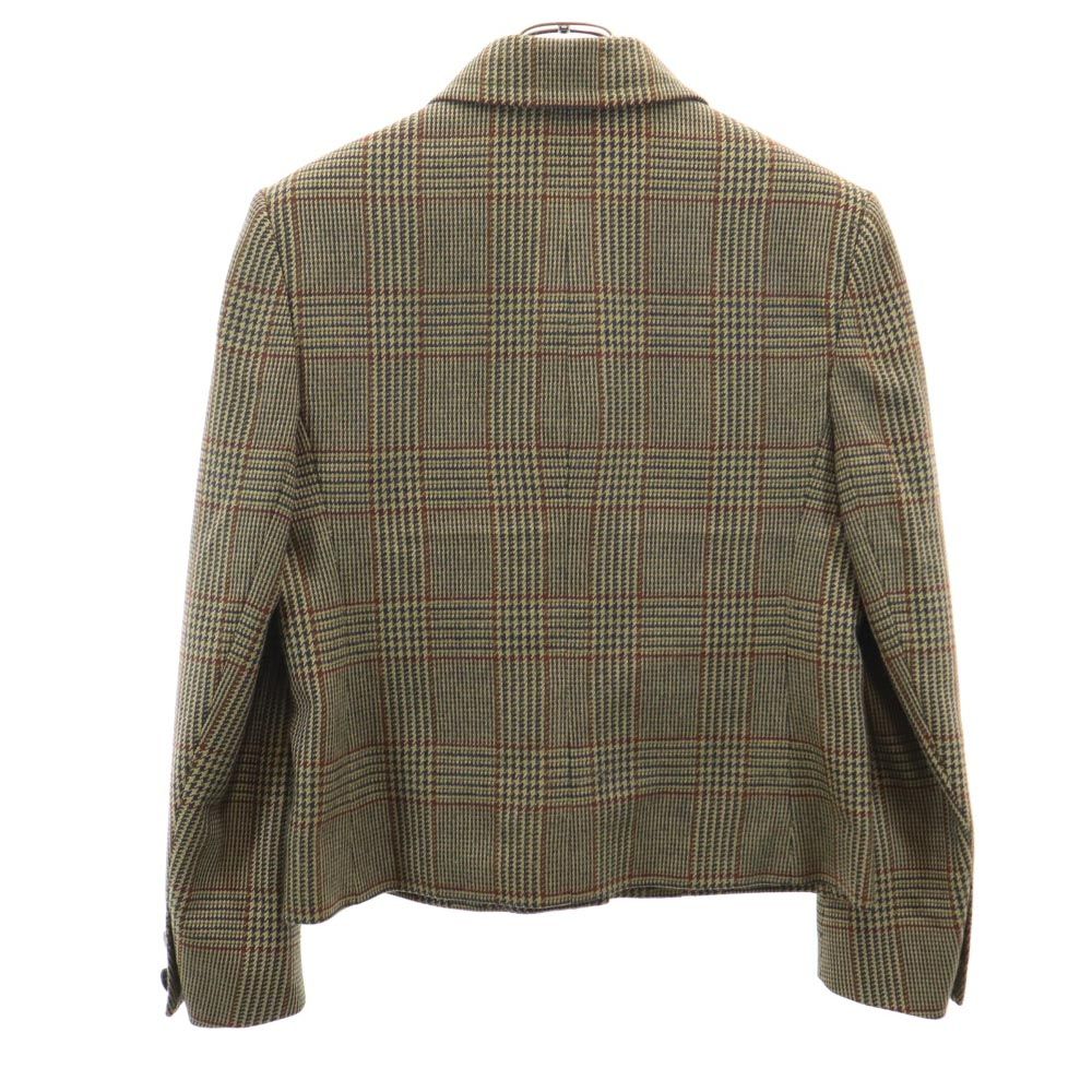 アクアスキュータム 英国製 チェック ウール テーラードジャケット ブラウン系 Aquascutum レディース