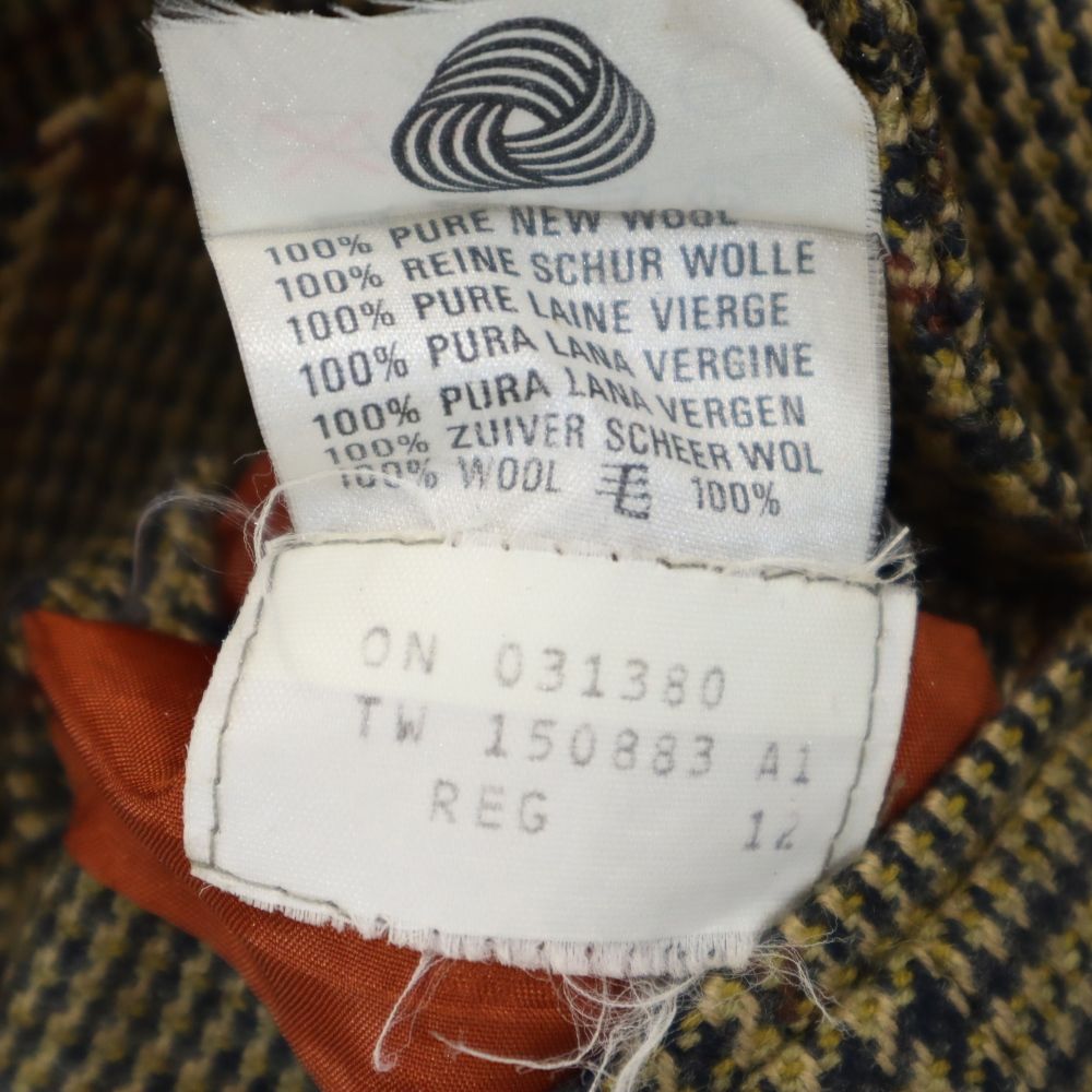 アクアスキュータム 英国製 チェック ウール テーラードジャケット ブラウン系 Aquascutum レディース