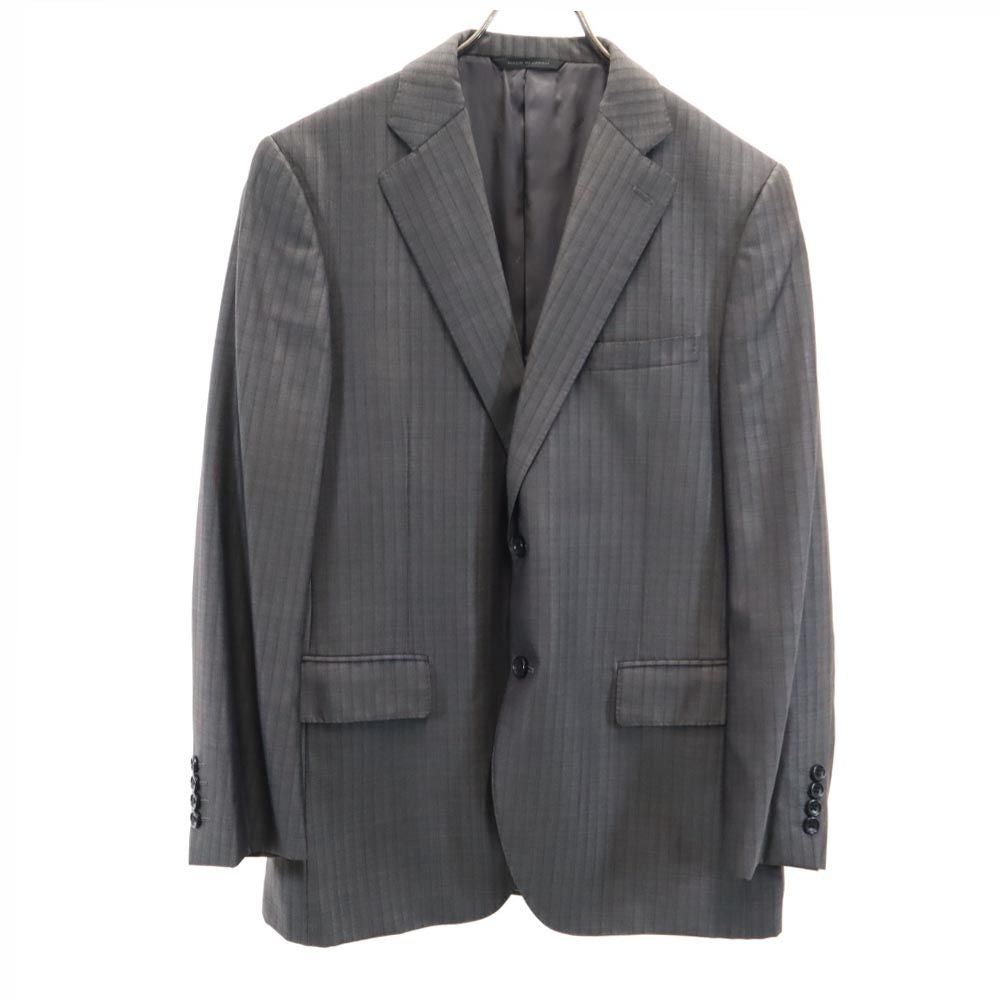 Durban ダーバン 日本製 ストライプ柄 テーラードジャケット 96AB5 グレー系 メンズ