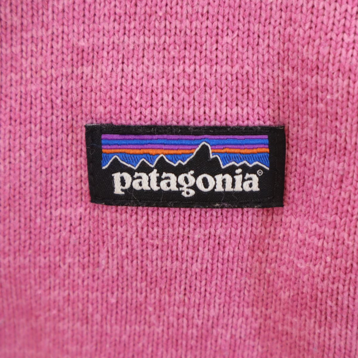 patagonia パタゴニア アウトドア 長袖 ニット ジップパーカー 2T ピンク系 裏ボア キッズ