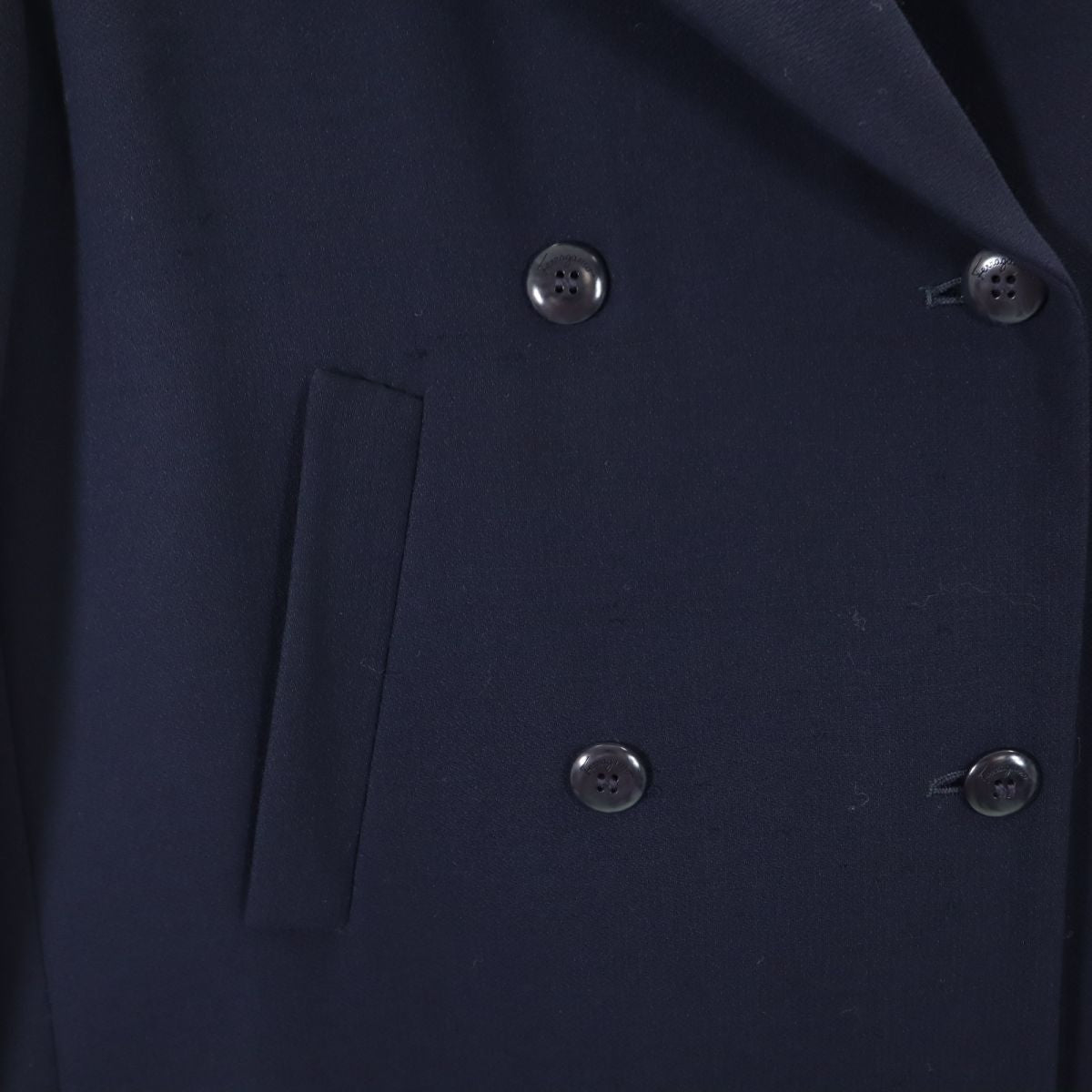 Salvatore Ferragamo サルヴァトーレフェラガモ イタリア製 ウールコート US 6 ネイビー レディース