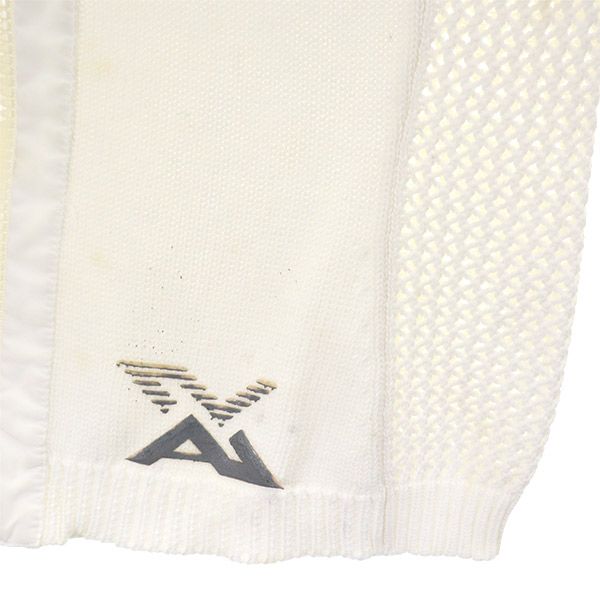 ARMANI EXCHANGE アルマーニエクスチェンジ 90s オールド コットン ニット ジャケット S ホワイト レディース