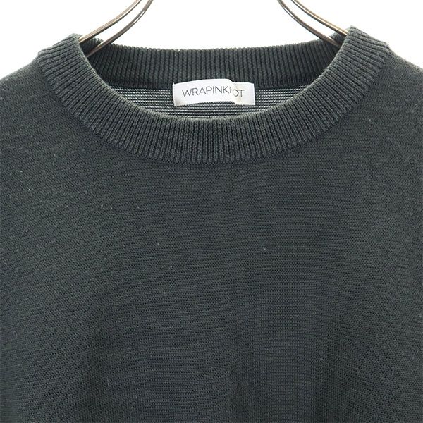 WRAPINKNOT ラッピンノット 日本製 長袖 ウール セーター 3 グリーン系 ニット レディース
