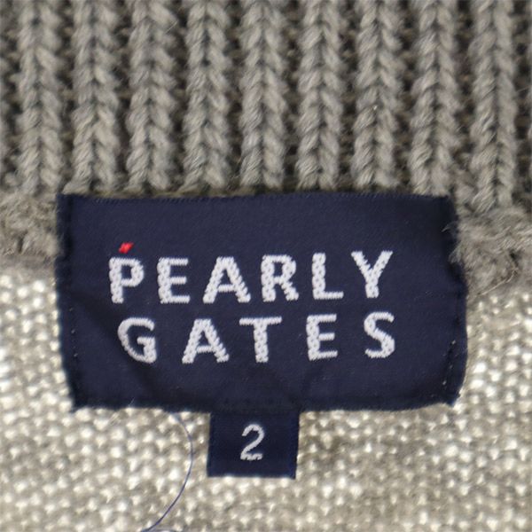 PEARLY GATES パーリーゲイツ ゴルフ ニットジャケット 2 グレー系 日本製 レディース