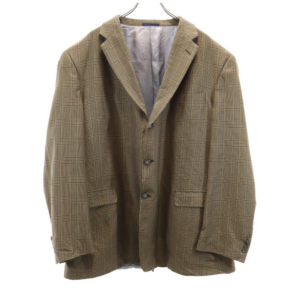 BURBERRY バーバリー チェック柄 テーラードジャケット 52L ブラウン系 LONDON メンズ