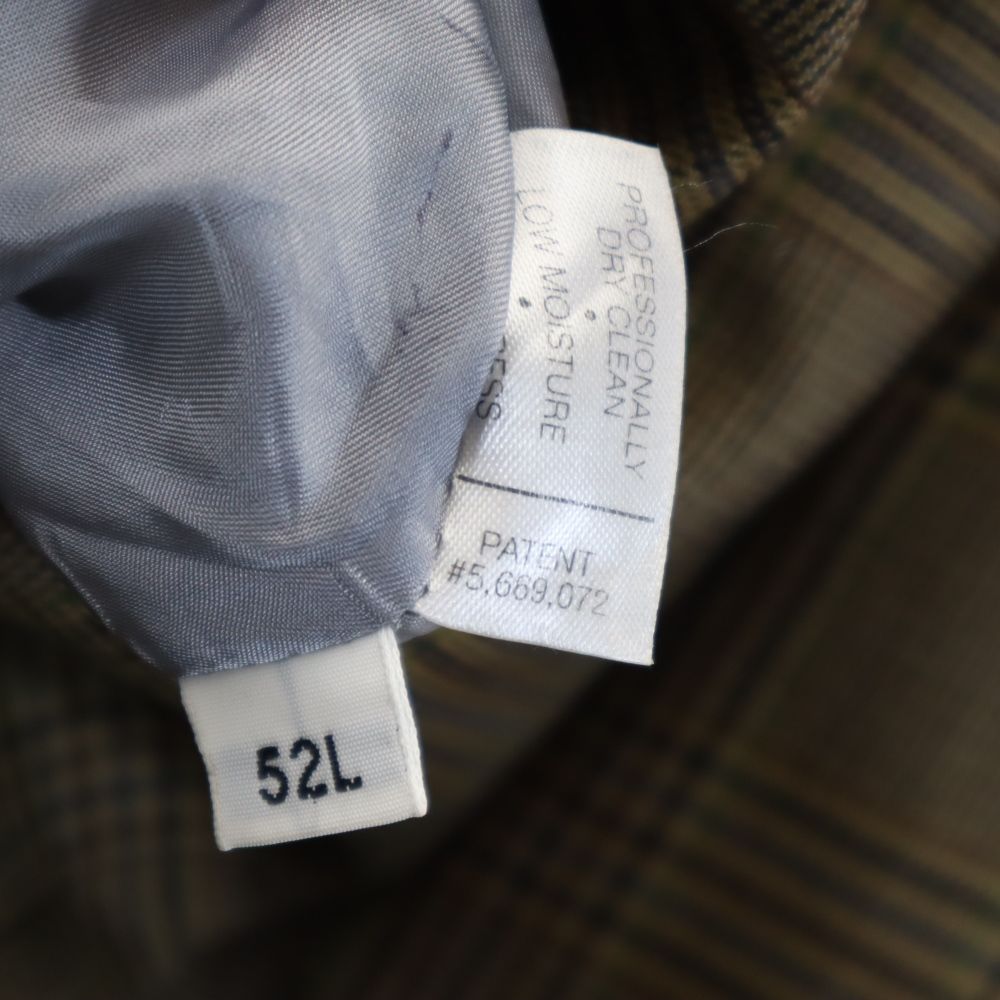 BURBERRY バーバリー チェック柄 テーラードジャケット 52L ブラウン系 LONDON メンズ