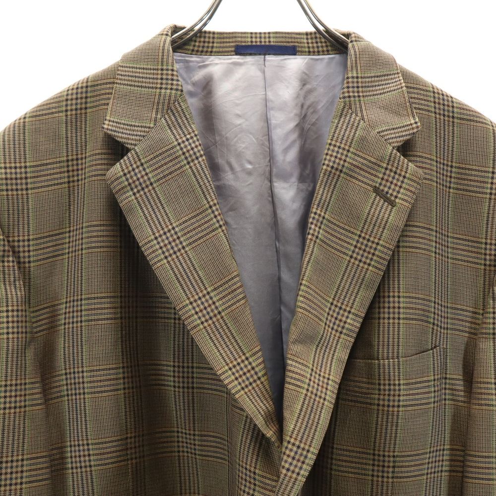 BURBERRY バーバリー チェック柄 テーラードジャケット 52L ブラウン系 LONDON メンズ