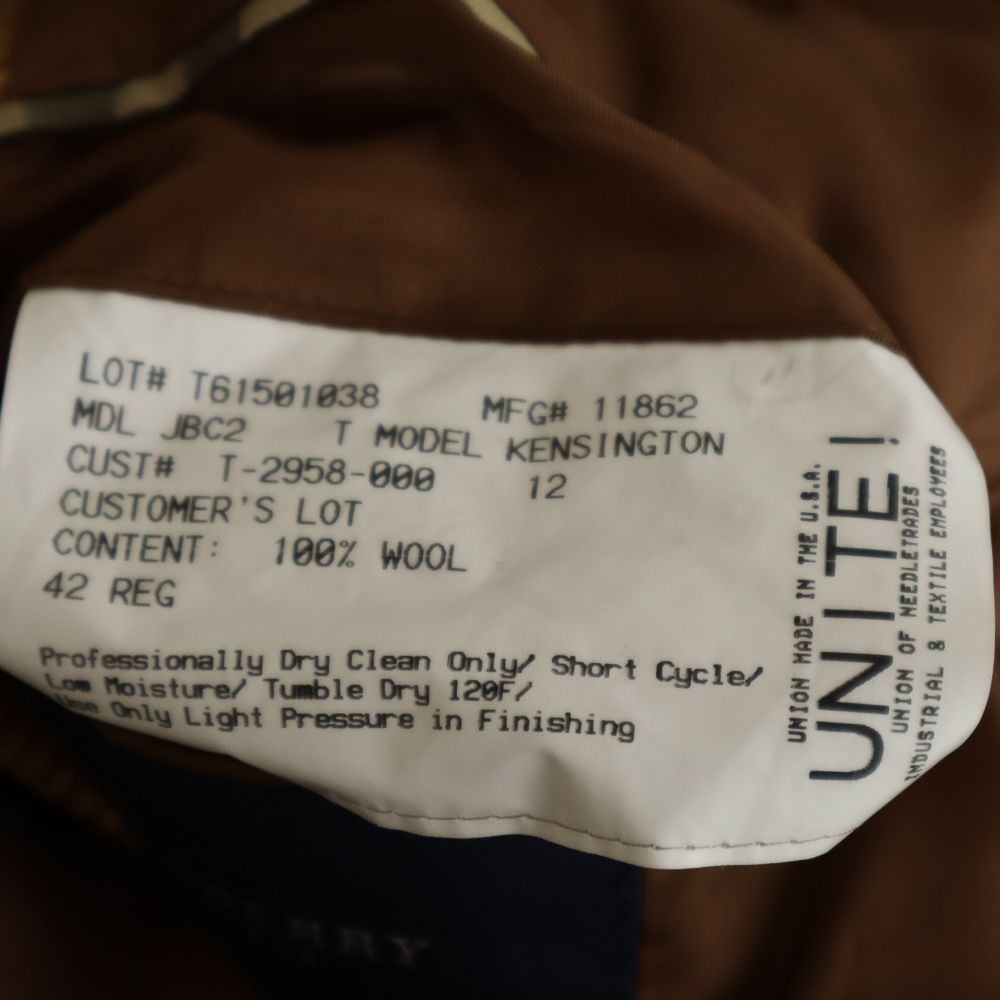 BURBERRY バーバリー 千鳥格子柄 ウール テーラードジャケット 42 ブラウン系 LONDON メンズ