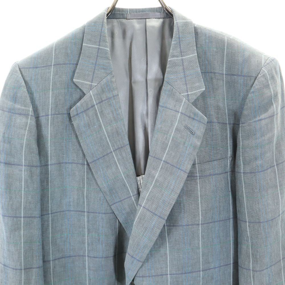 Christian Dior クリスチャンディオール 80s 90s オールド リネン100％ テーラードジャケット 92-83-165 グレー系 メンズ