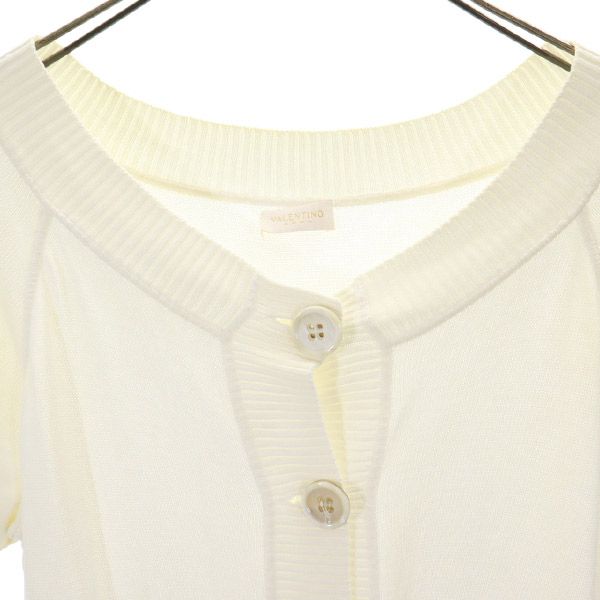 Valentino ヴァレンチノ 半袖 ニット カーディガン ホワイト ROMA レディース