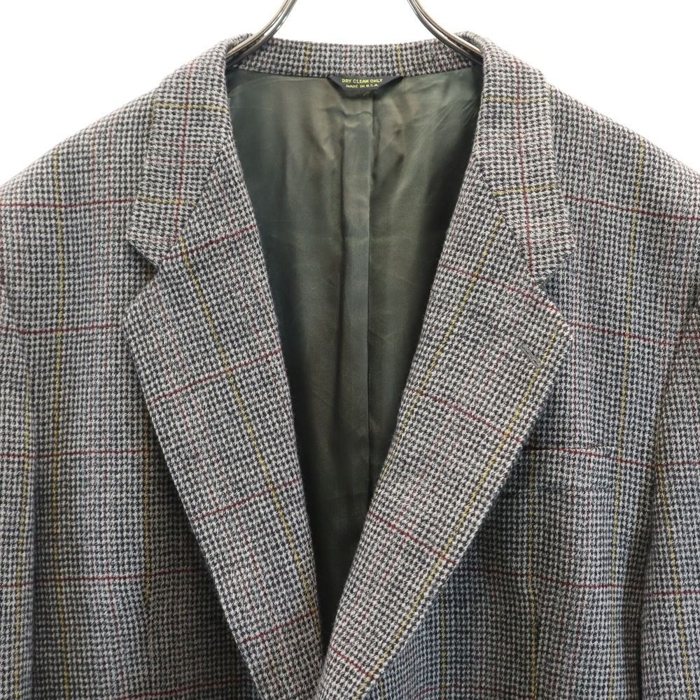GIVENCHY ジバンシィ 80s 90s オールド チェック柄 テーラードジャケット グレー系 メンズ