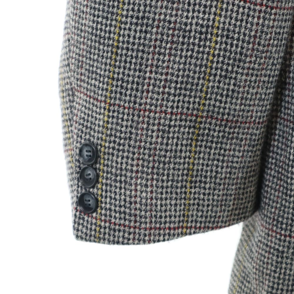 GIVENCHY ジバンシィ 80s 90s オールド チェック柄 テーラードジャケット グレー系 メンズ