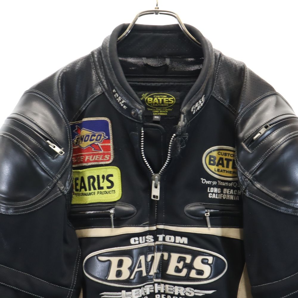 BATES ベイツ バイク ライナー付き 2way メッシュ ジャケット XXL ブラック系 ビッグサイズ プロテクター付き 半袖 メンズ