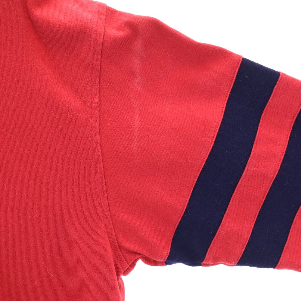 TOMMY HILFIGER トミーヒルフィガー 90s フラッグタグ オールド 長袖 Vネック Tシャツ M 赤系 ロンT メンズ