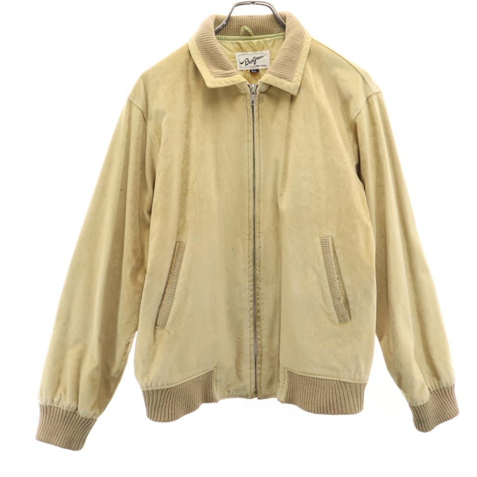 PROGRESS ジャパンヴィンテージ スウェード ジップジャケット LL ベージュ系 メンズ