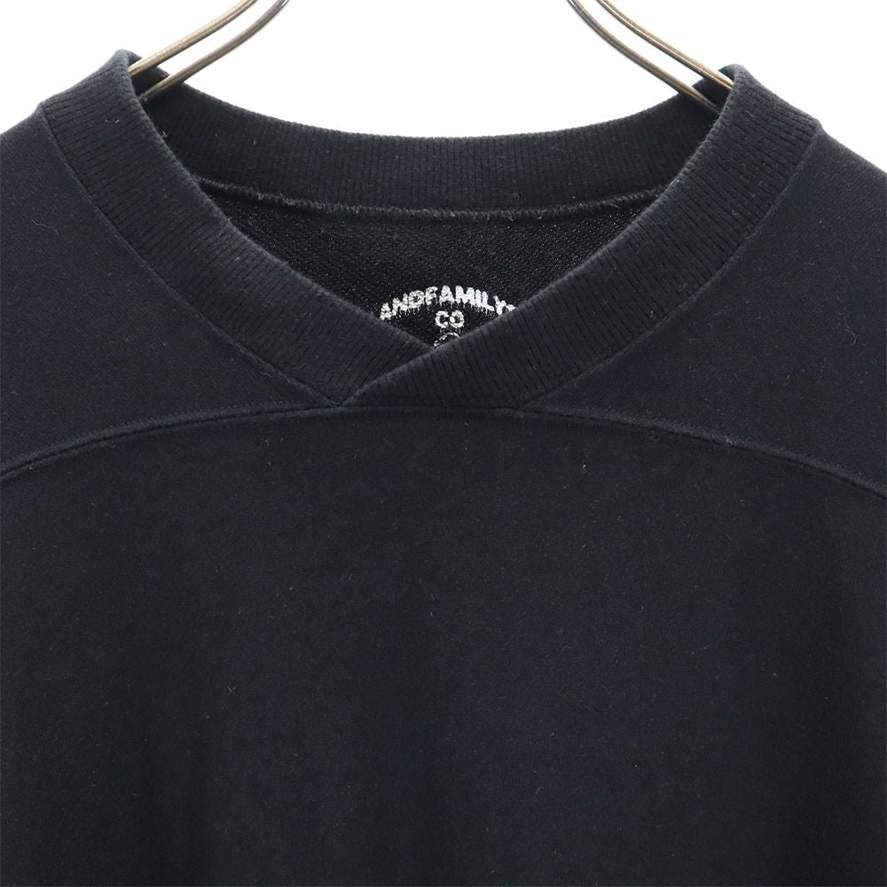 ANDFAMILYS co. アンドファミリーズ 長袖 カットオフ トレーナー M ブラック 日本製 スウェット メンズ