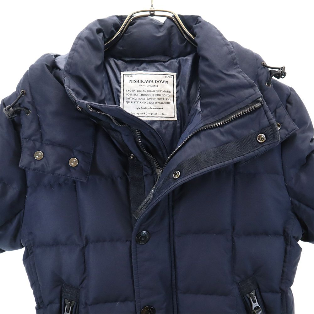 ナノユニバース 西川ダウン 長袖 ダウンジャケット S ネイビー系 nano universe nishikawa DOWN メンズ